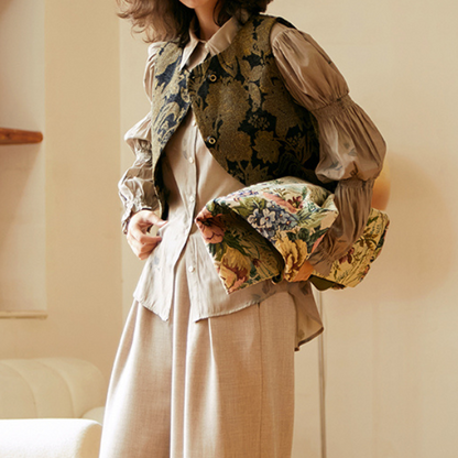 ティアードパフスリーブシャツ AU-414