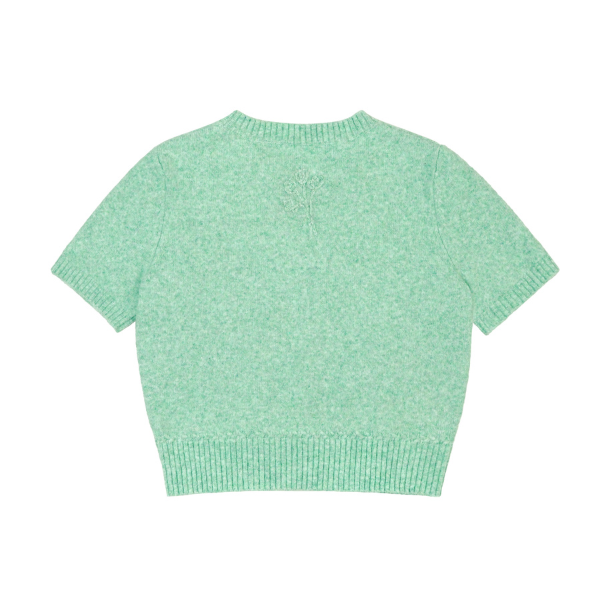 【2color】フラワー刺繍入りリブ編みセットアップカーディガン《Z00831》