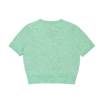 【2color】フラワー刺繍入りリブ編みセットアップカーディガン《Z00831》