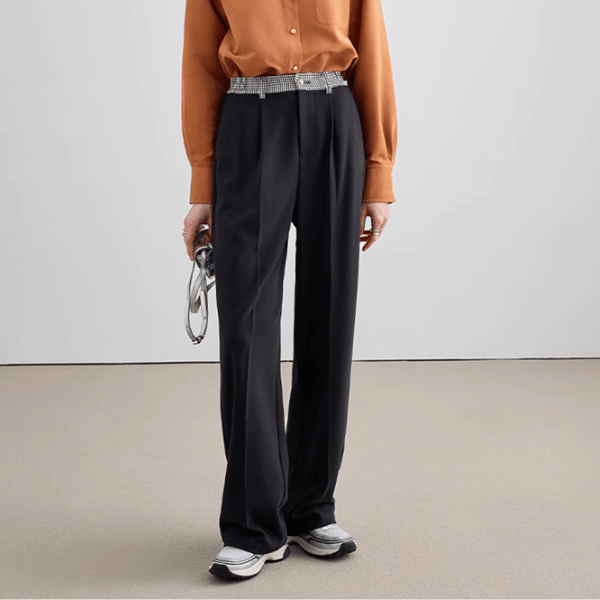 チェック切り替えセンタープレスパンツ X-415