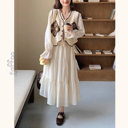 午後の陽だまりとレースの装いセットアップ《Z01150》