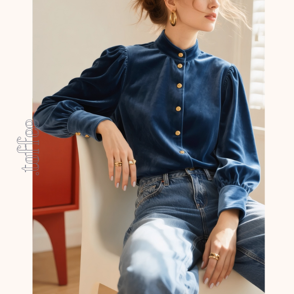 青の余韻と金のボタンの記憶《Z01165》