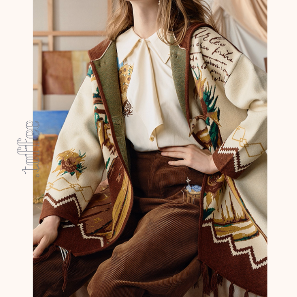 ひまわりの詩を纏うアップリケシャツ《Z01127》