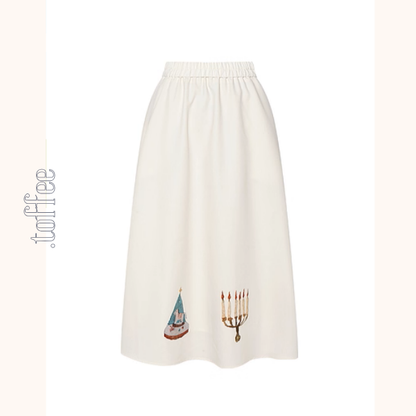 ヴィンテージ調プリントフレアスカート《Z01102》