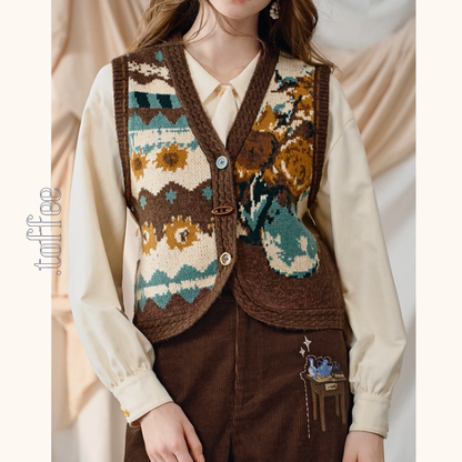 アートと遊び心を編んだニットベスト《Z01125》