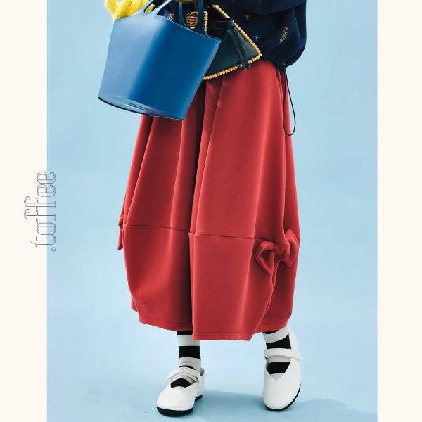 サイドリボンの立体バルーンスカート《Z01353》