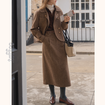 秋灯の街とクラシックツイードセット《Z01166》