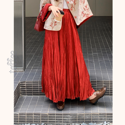 花咲く情景のセットアップ／花柄トップス＆マキシスカート《Z01151》