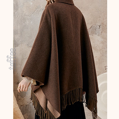 ひまわり刺繍のアートケープコート《Z01128》