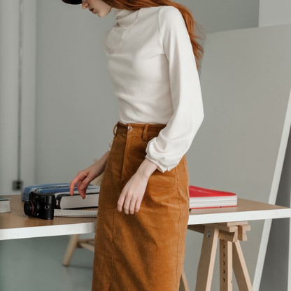 【３color】シンプルハイネックトップス w-090