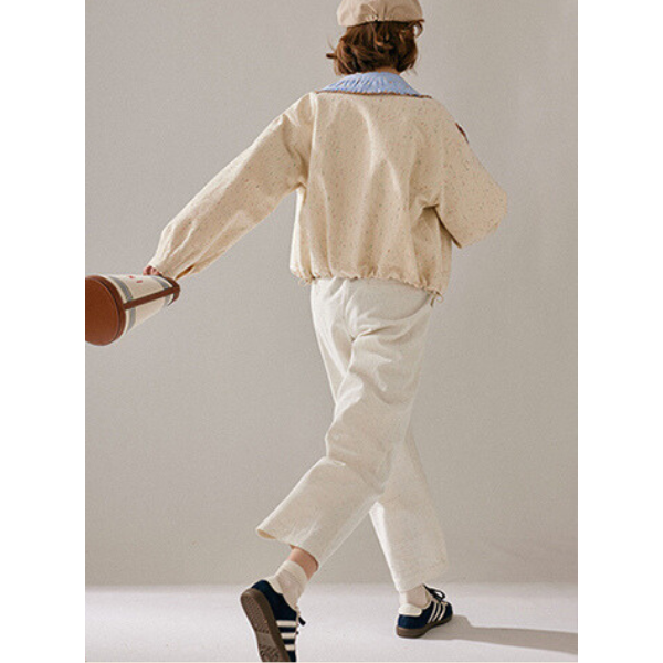 【2color】POPなラウンドネックコットンジャケット  Z00131