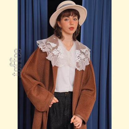 妖精の語る詩：芸術的刺繍レースのクラシカルブラウス 《C0203》