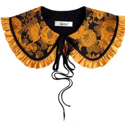 【6pattern】ジャガードフリルつけ襟 X-388