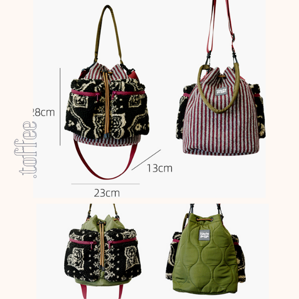 ドローストリング付きボアショルダーバッグ　Z00606