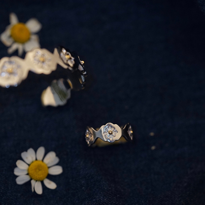 ミニフラワーデザインスリムリング　AU-147