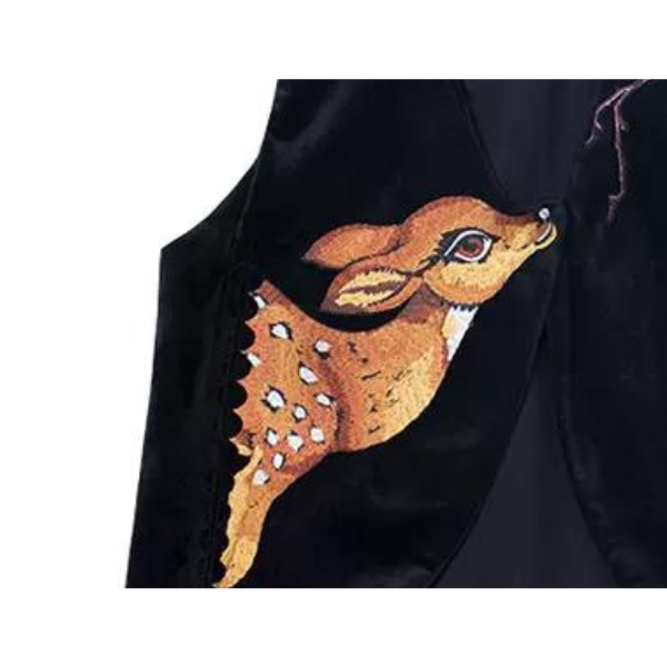 バンビ柄ノーボタンベスト AU-339