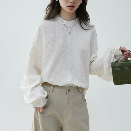 【2color】ギャザーカフ＆バルーンスリーブブラウス《Z00838》