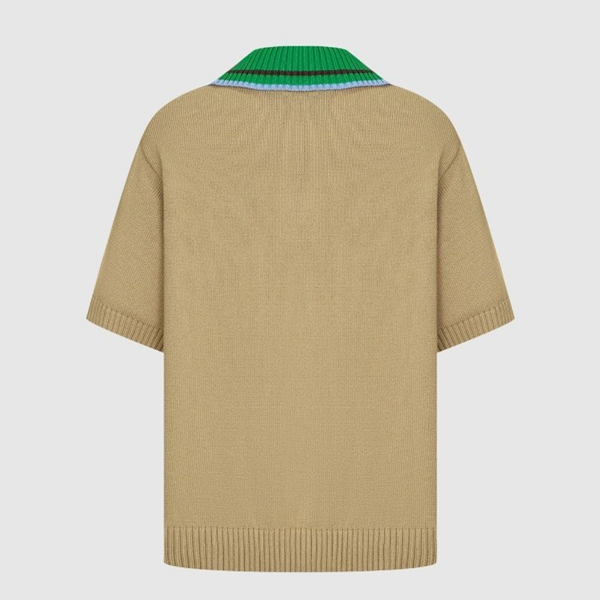 カラフルアーガイル柄半袖ニットトップ　Z00543