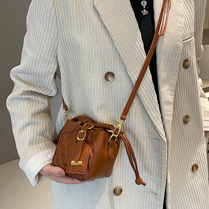 【2pattern】【3color】ショルダー　バケットバッグ X-410