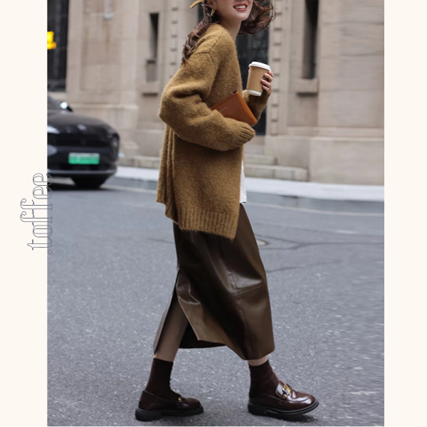 ハイウエストストレートスリットスカート 《Z00642》