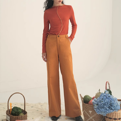 【2color】ツイルコットンストレートパンツ　《Z00743》