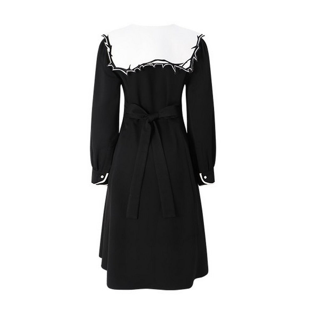 月明かりのバンビが佇む：オリエンタルと幻想が交差するプレッピーワンピース C0186