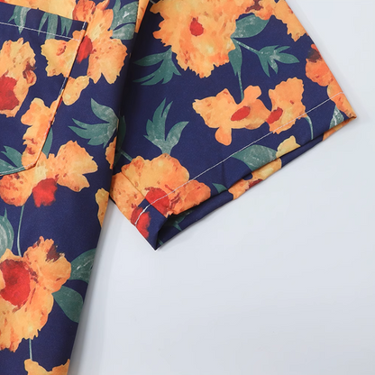 ヴィンテージ風花柄シャツ《Z00911》