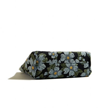 レトロフローラルプリントハンドバッグ AU-362