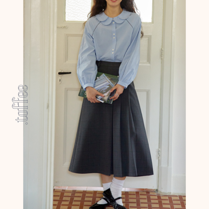 ダブルドールカラーブルーブラウス　Z00562