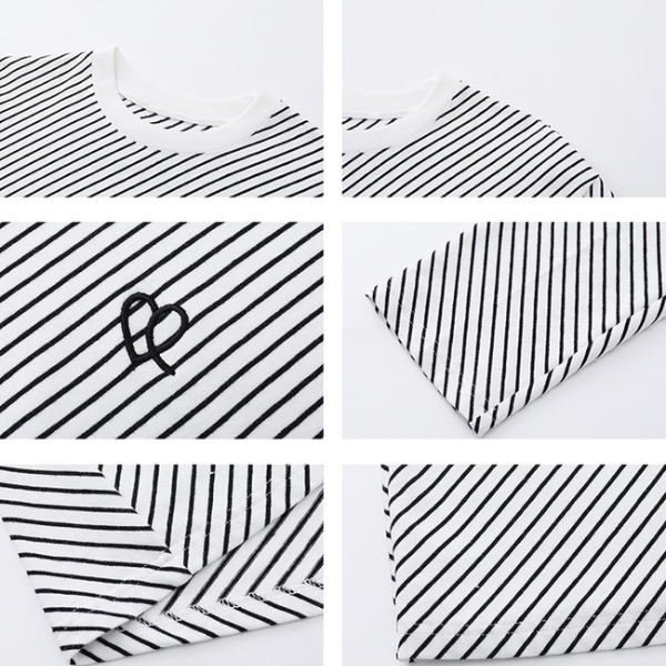 斜めストライプカットソー X-293