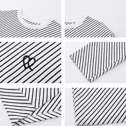 斜めストライプカットソー X-293