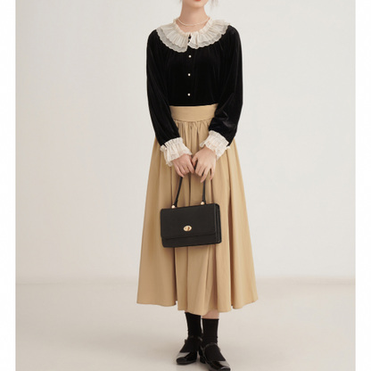 フレンチベルベットレースブラウスX-384