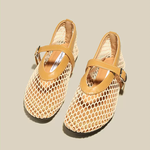 メッシュレースフラットシューズ　Z00369