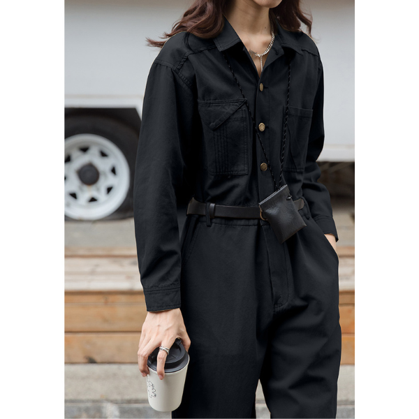 【２color】ウエストベルトメンズライクジャンプスーツ　AU-224