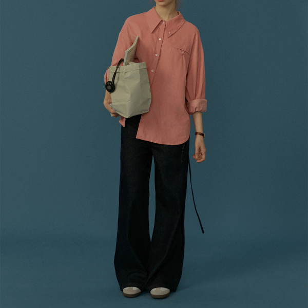 バックデザインローズピンクシャツ Z00067