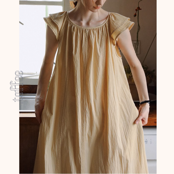 フライングスリーブミモレ丈ワンピース《Z01026》