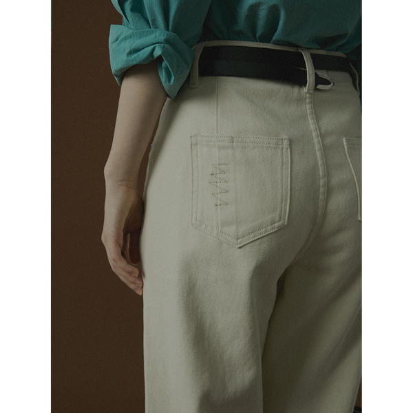 ハイウエストストレートデニムパンツ Z00043