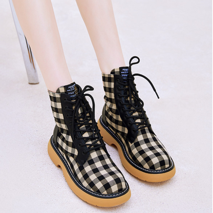 ギンガムチェックハイカットスニーカー　AU-293