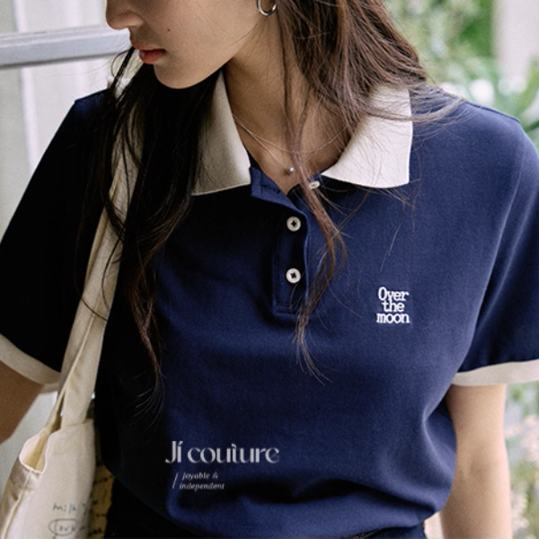 配色襟が映えるロゴ刺繍ポロシャツ《Z01110》