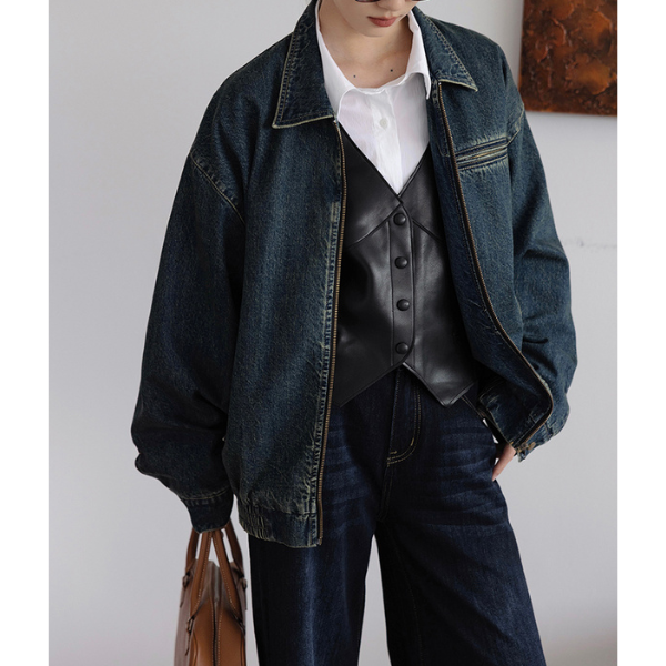 ウォッシュデニムジップジャケット Z00160