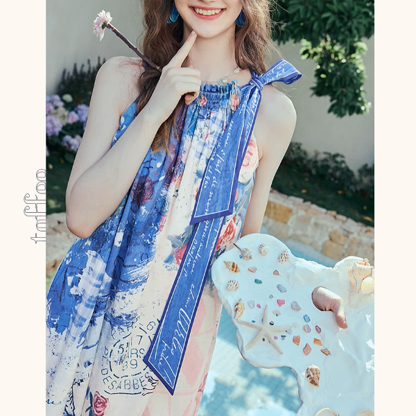 深海の花の泡ホルターネックワンピース《Z00967》