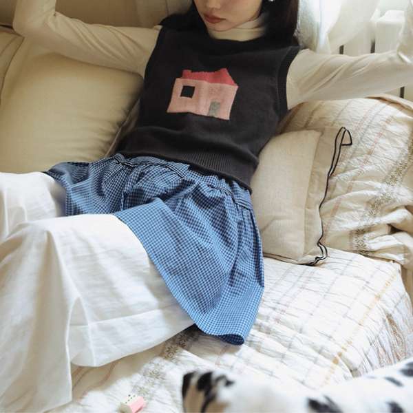 【2color】おうちとダルメシアンの物語ニットベスト《Z01176》