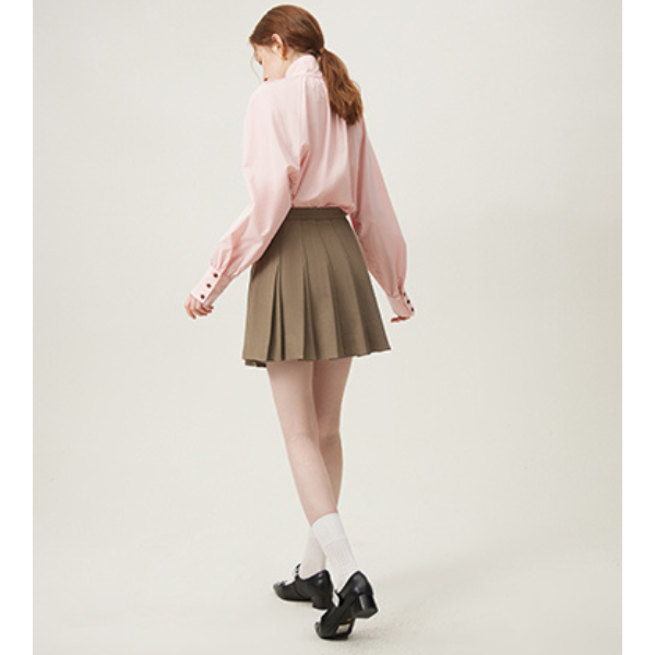 【2color】不規則でニッチなハイネックシャツ Z00095