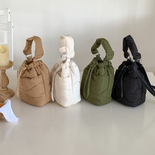 【4color】2wayストラップキルティングバケットバッグ X-443