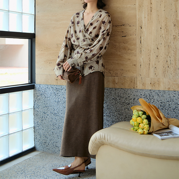 バックスリットコットンロングスカート Z00099