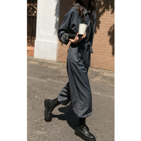 ウエストベルトワントーンジャンプスーツ　AU-222