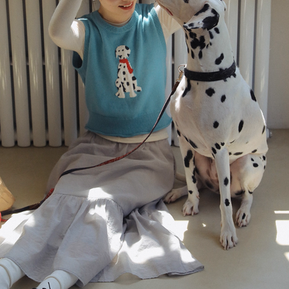 【2color】おうちとダルメシアンの物語ニットベスト《Z01176》