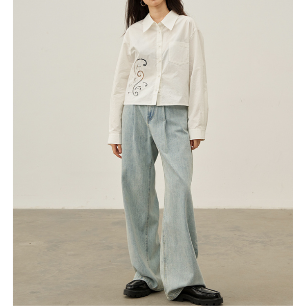 ルーズストレートデニムパンツ Z00224