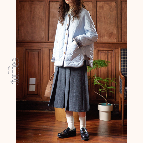 ミモレ丈ウールプリーツスカート　Z00563