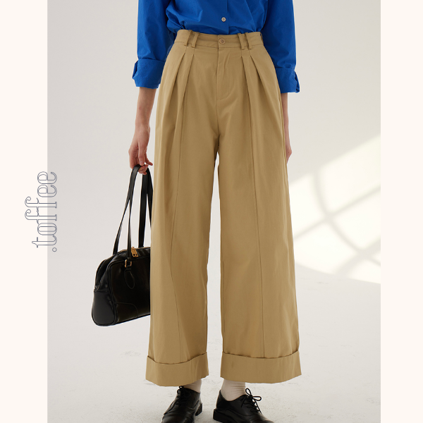 クロップドハイウエストワイドパンツ《Z00847》
